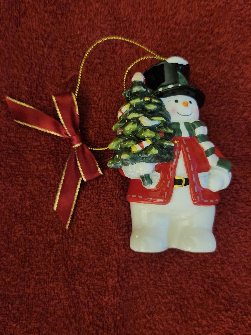 Spode Snowman With Tree Ornament